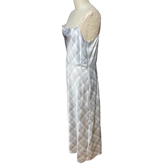 Vince Hazy Plaid Cowl Neck Slip Dress in Powder Blue Gray Size 8 - Picture 5 of 13